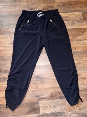 Athleta Black Elastic Waist Jogger Pants Ruched Size 10